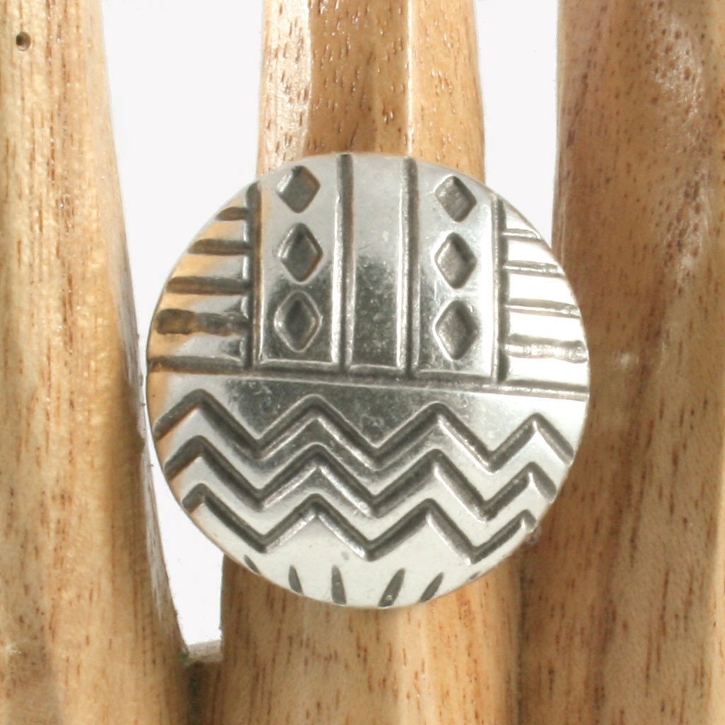 Aztec geometric silver-plated ring | Ring - The Naughty Shrew