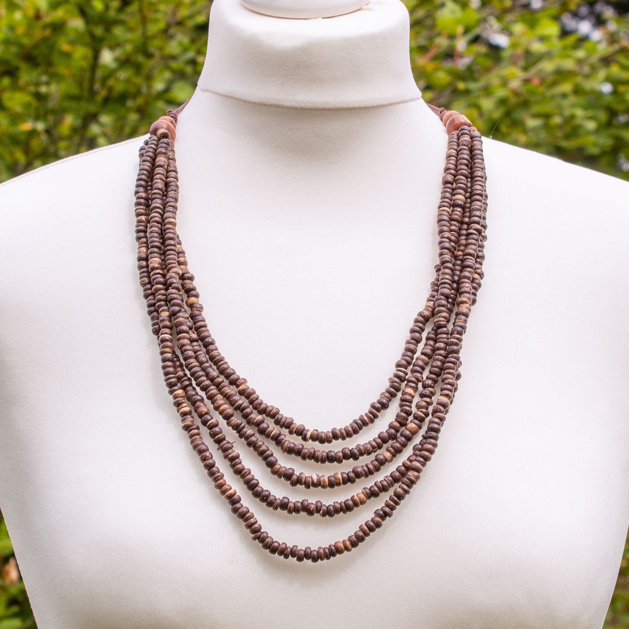 Brown Wooden Bead Necklace | Necklace - The Naughty Shrew