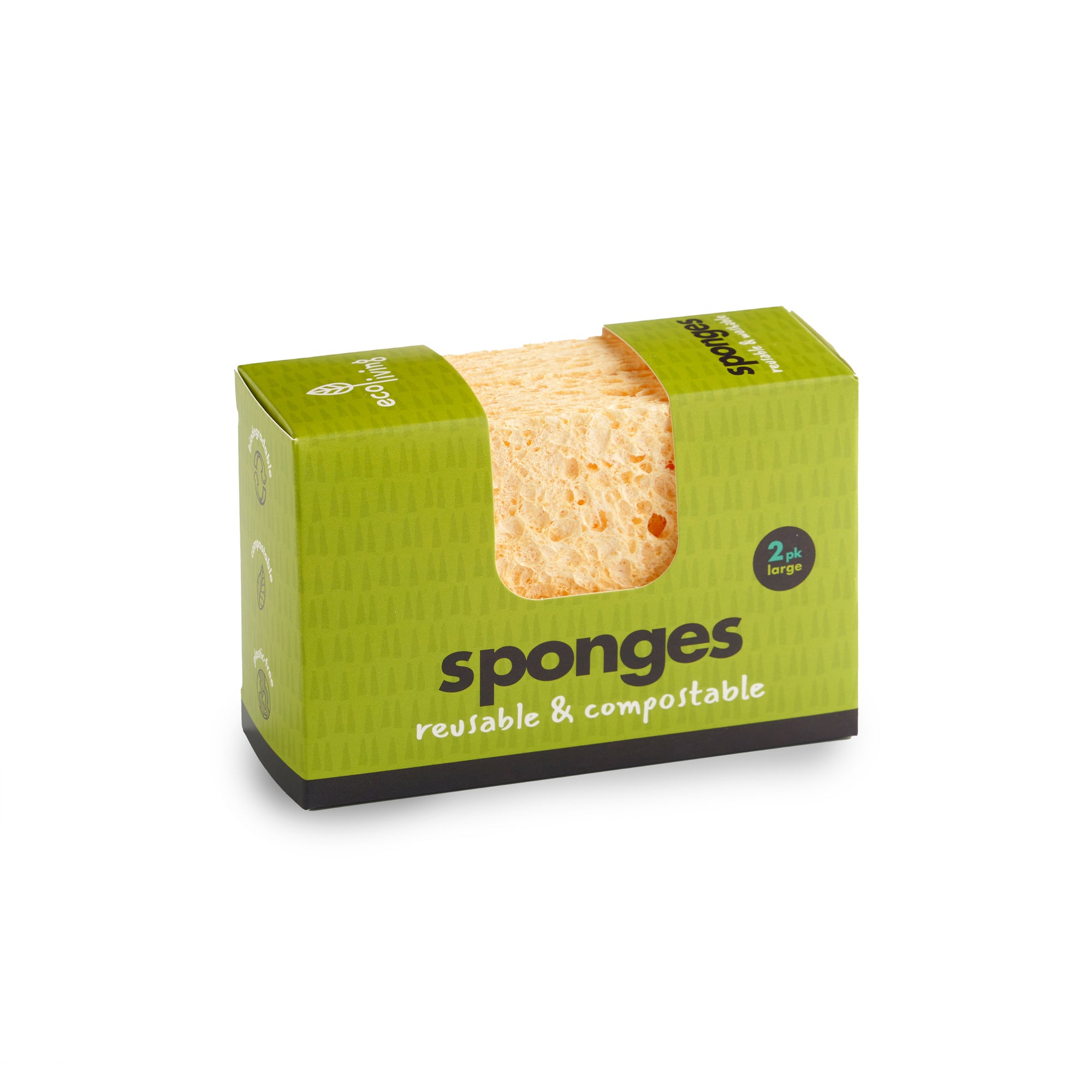 Compostable Cleaning Sponge - Larger Sponge x2 | Cleaning Sponge - The Naughty Shrew