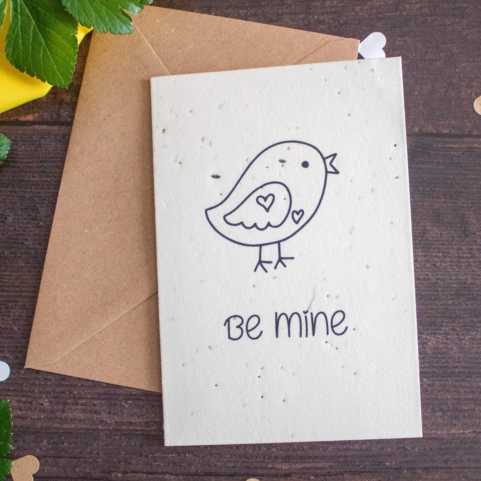 Plantable Valentine's Day Card - 'Be Mine' Doodle Bird | Greetings Card - The Naughty Shrew
