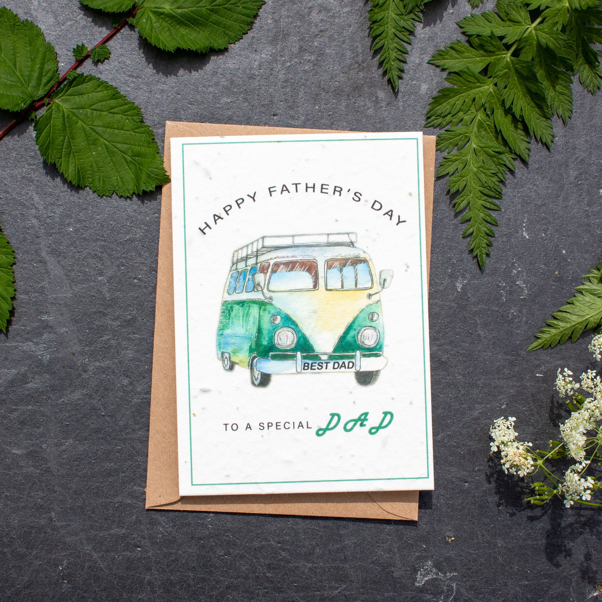 Plantable Father's Day Card - Camper Van | Greetings Card - The Naughty Shrew