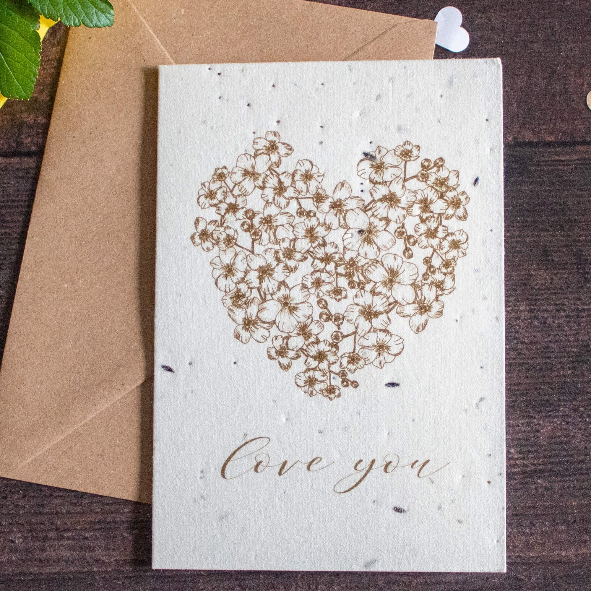 Plantable Valentine's Day Card - Gold Heart | Greetings Card - The Naughty Shrew