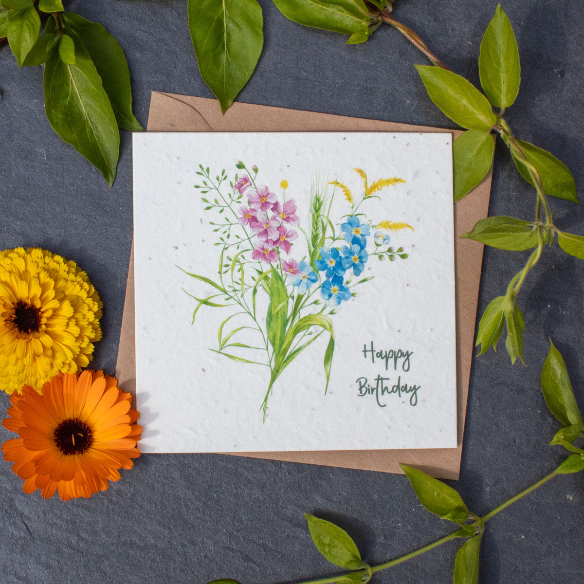 Plantable Birthday Day Card - Wildflower Bunch | Greetings Card - The Naughty Shrew