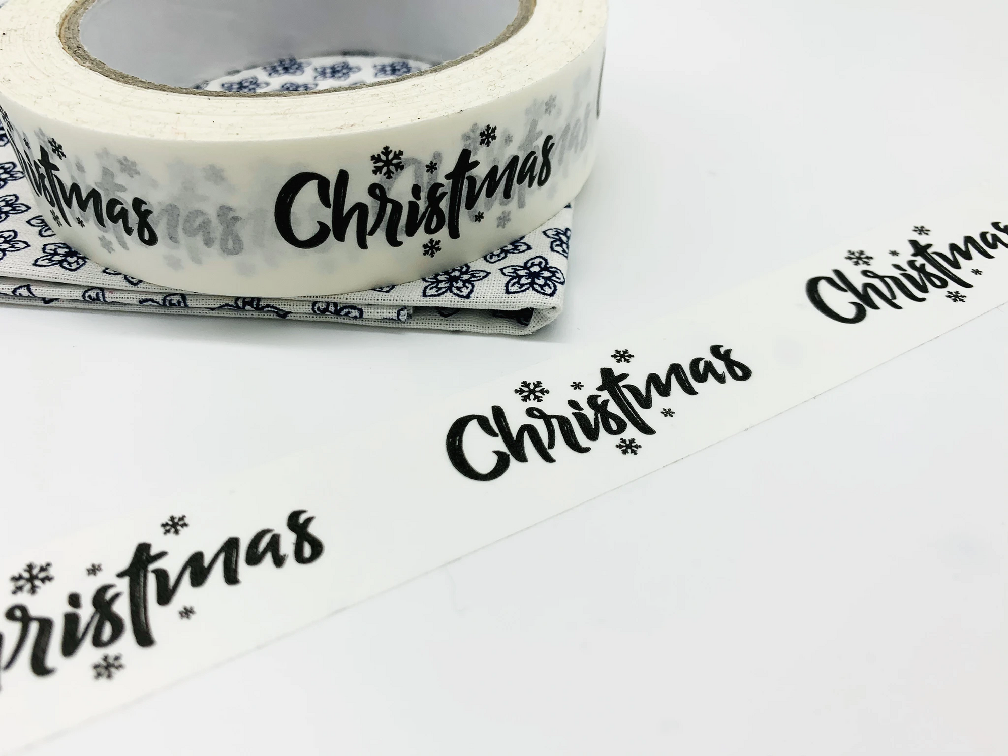 White Paper Tape - Christmas Design - 25mm x 66m | Tape - The Naughty Shrew