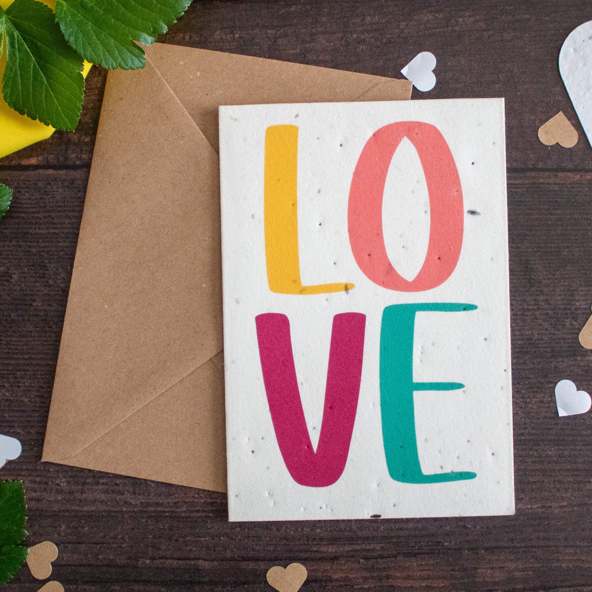 Plantable Valentine's Day Card - Simple 'Love' Design | Greetings Card - The Naughty Shrew