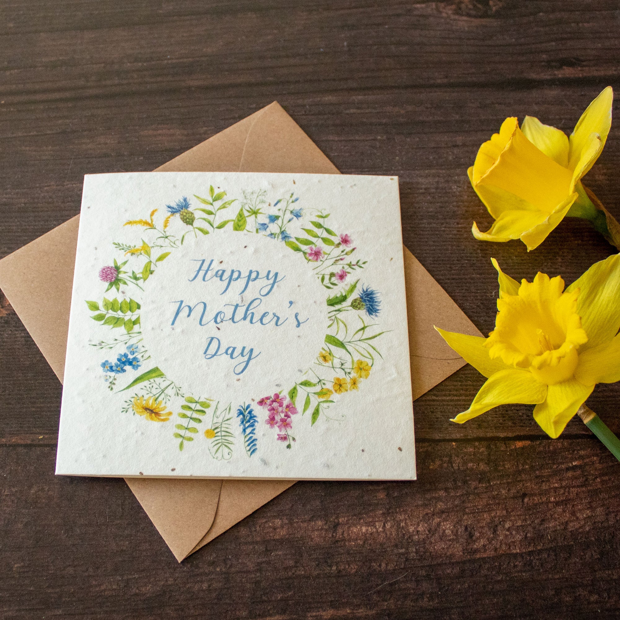 Plantable Mother's Day Card - Flower Wreath | Greetings Card - The Naughty Shrew
