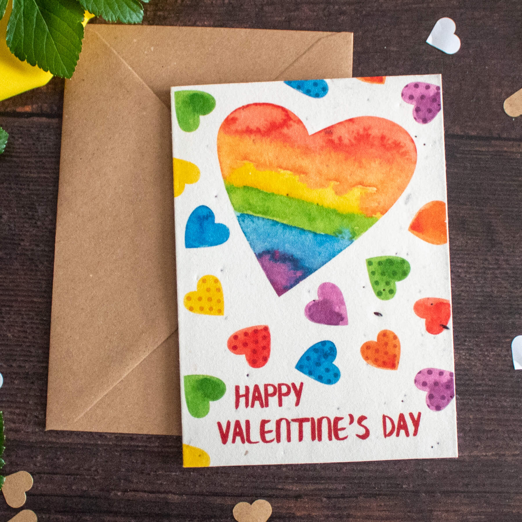 Plantable Valentine's Day Card - Rainbow Heart | Greetings Card - The Naughty Shrew