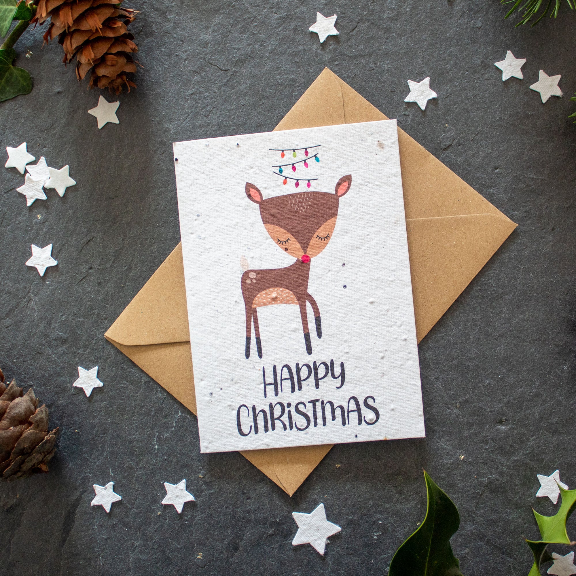 Plantable Christmas Card - Reindeer | Greetings Card - The Naughty Shrew