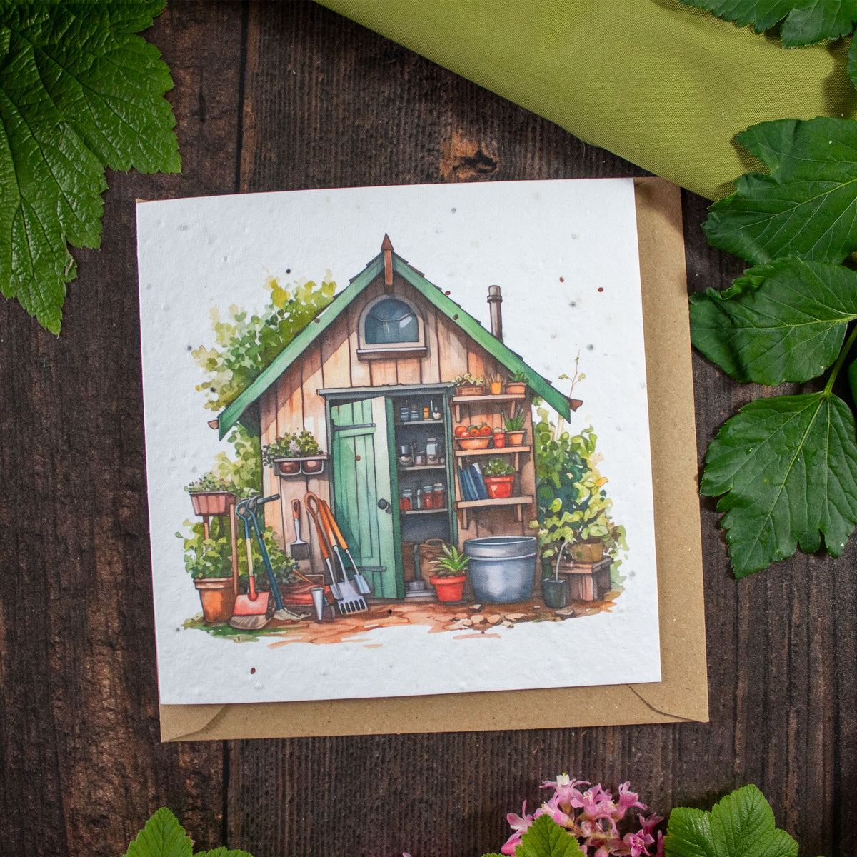 Plantable Greetings Card - Garden Shed &amp; Tools