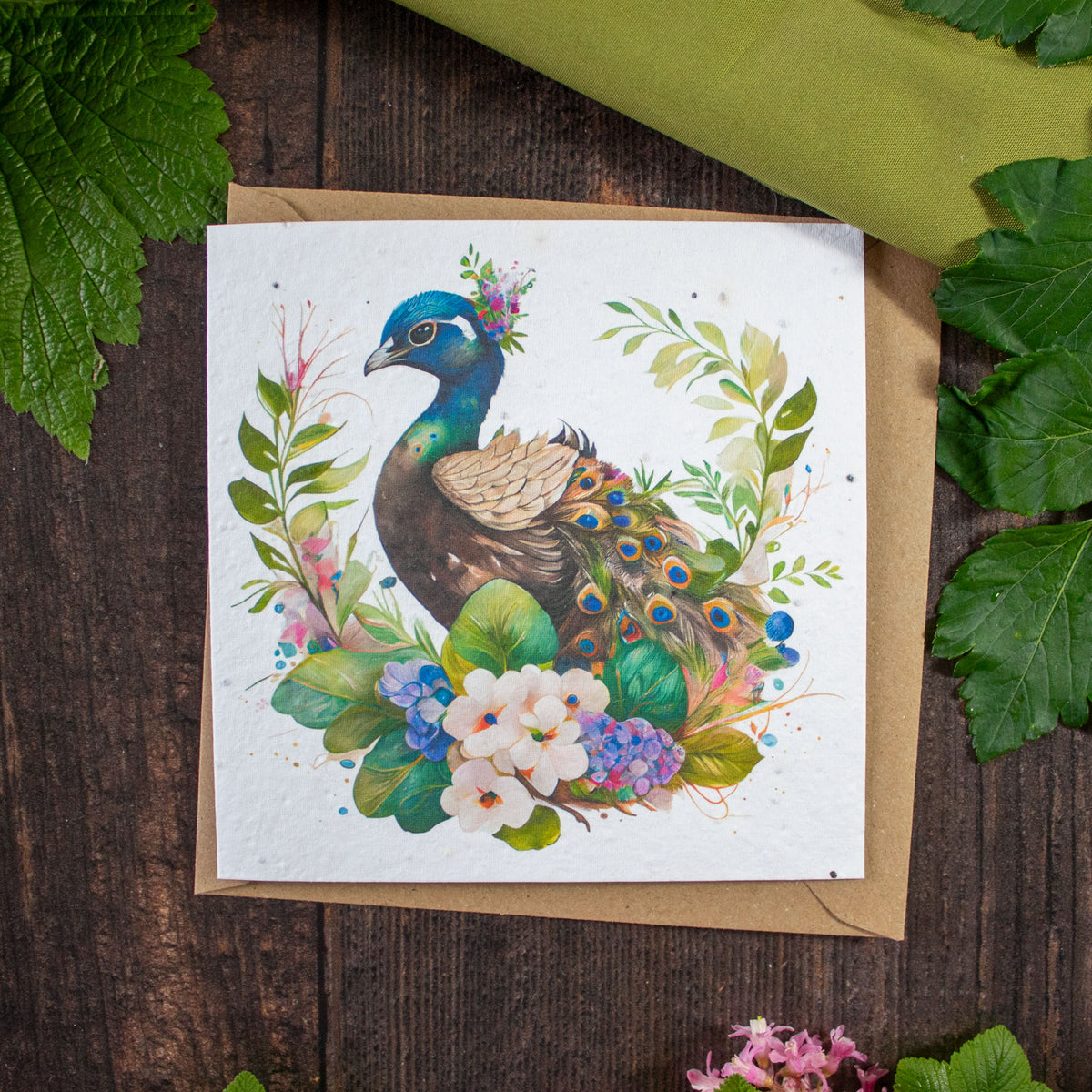 Plantable Greetings Card - Peacock