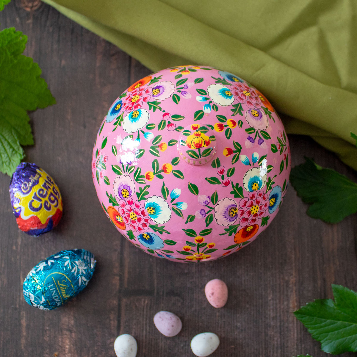 Painted Trinket Box - Pink Flowers