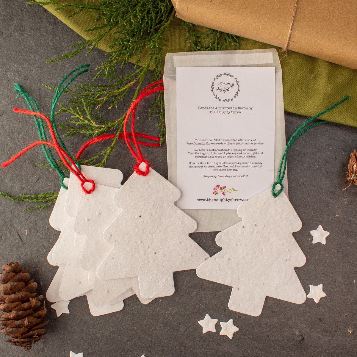 Plantable Gift Tag - Christmas Tree Shape - Set Of 6