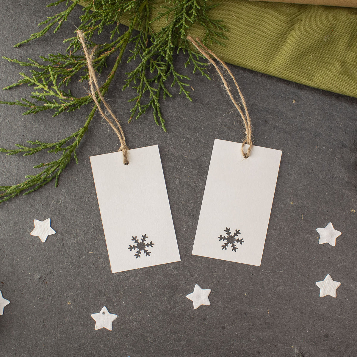 Handmade Snowflake Christmas Gift Tags - Set of 12