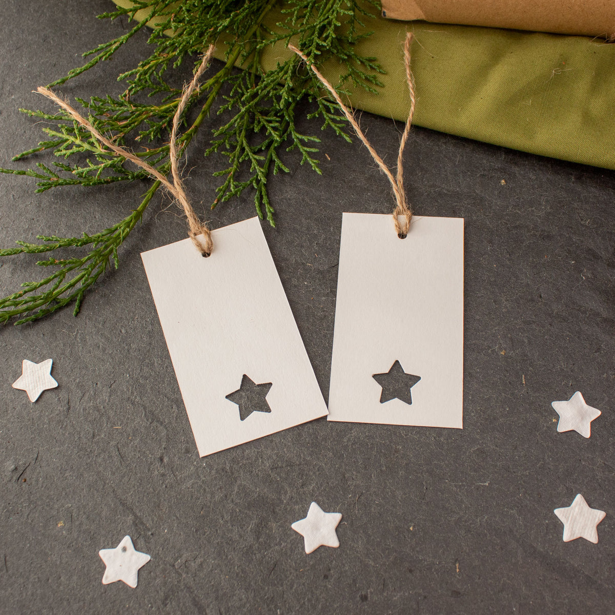 Handmade Star Christmas Gift Tags - Set of 12