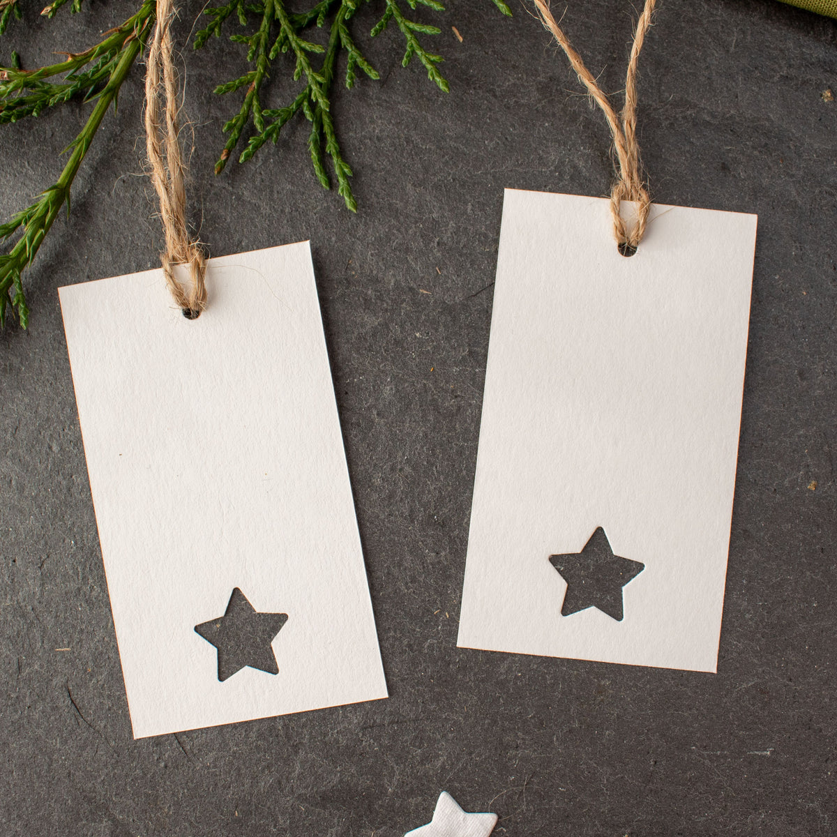 Handmade Star Christmas Gift Tags - Set of 12