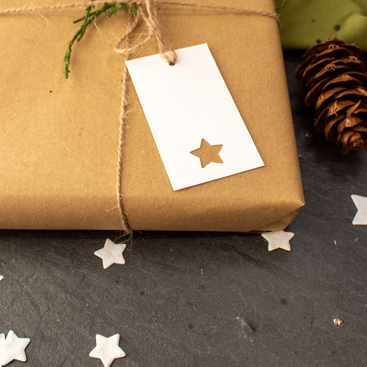 Handmade Star Christmas Gift Tags - Set of 12