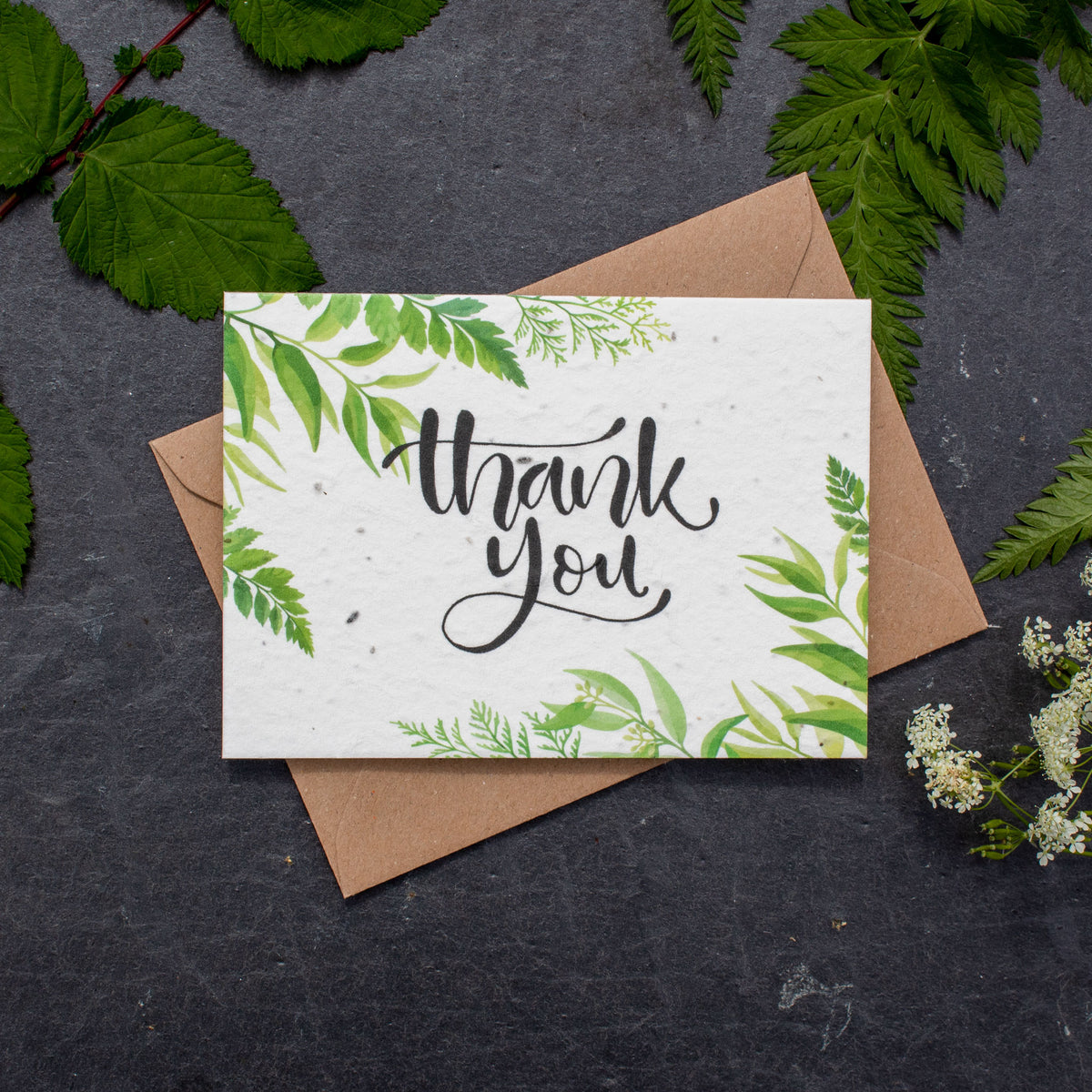 Plantable Greetings Card - Thank You Leaves
