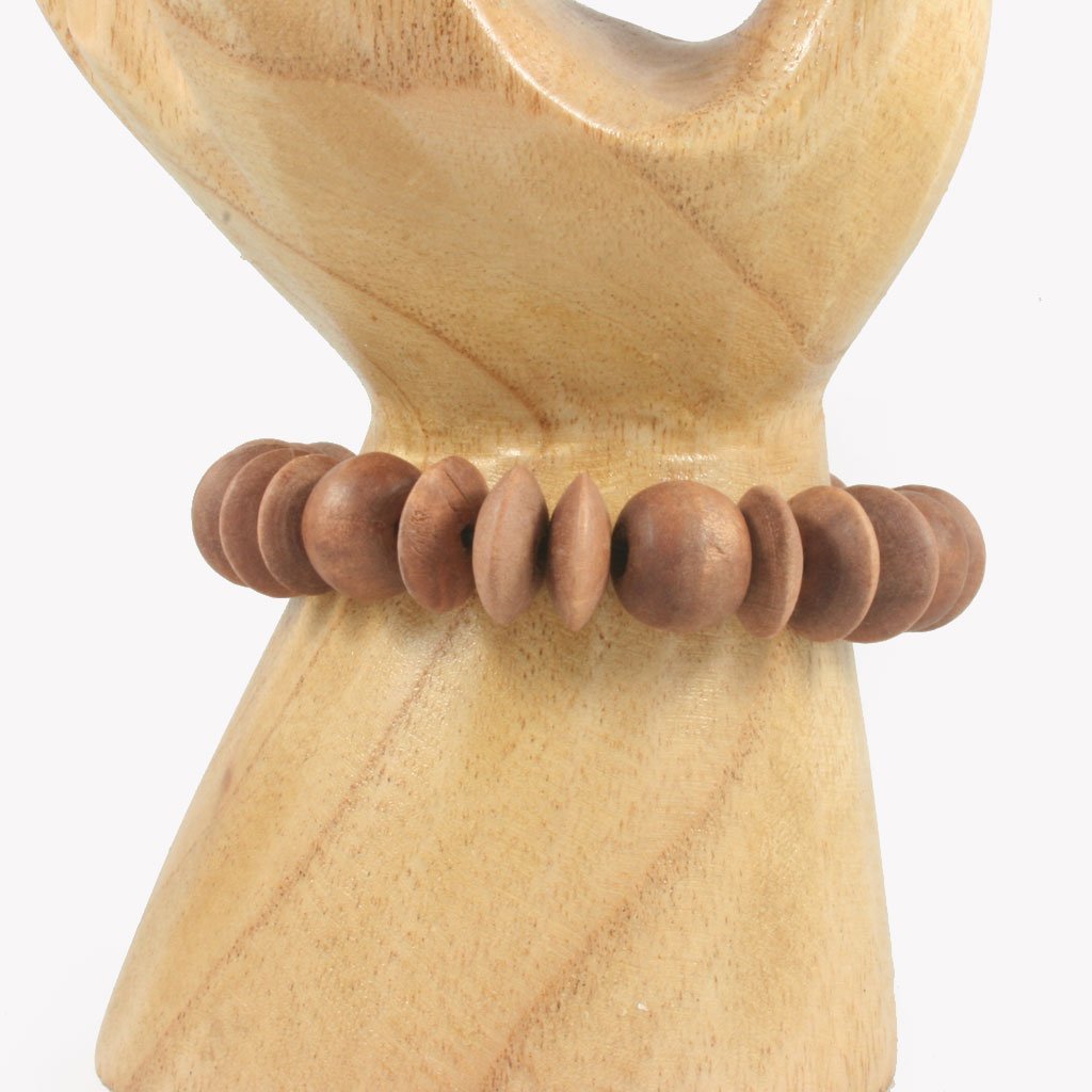 Brown wooden bead bracelet | Bracelet - The Naughty Shrew