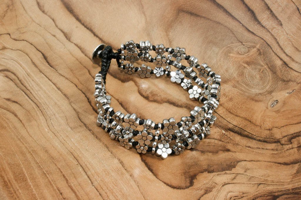 Triple strand flower bracelet | Bracelet - The Naughty Shrew