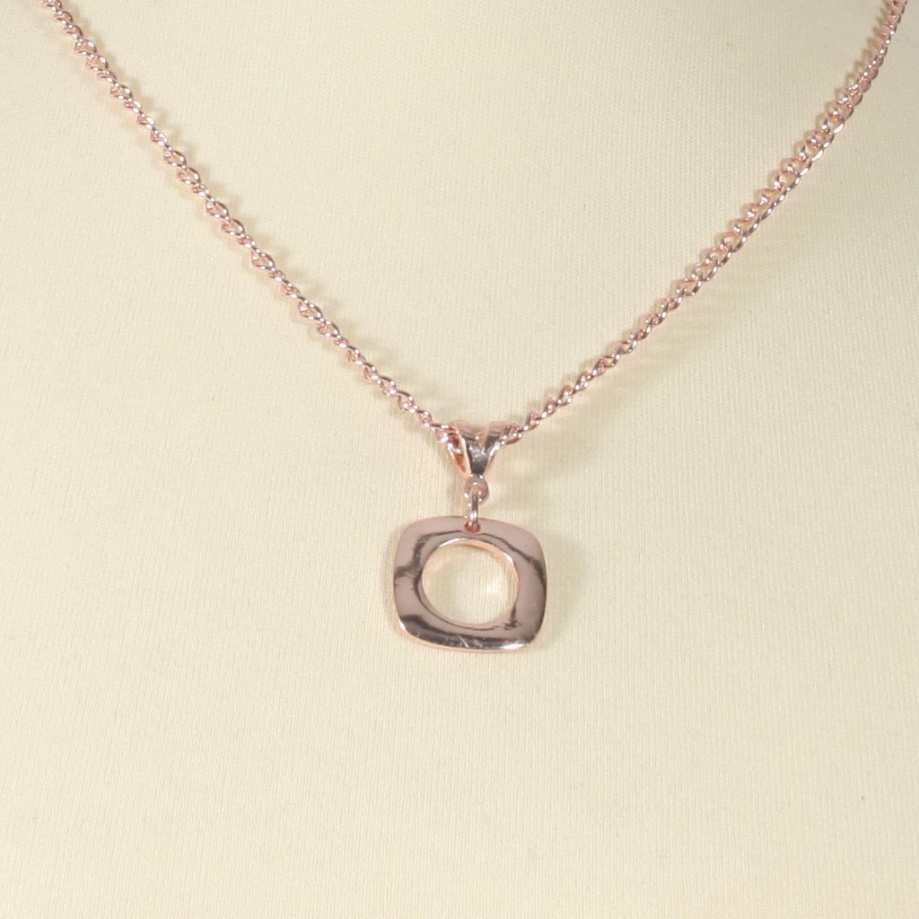 Rose gold coloured square necklace | Necklace - The Naughty Shrew