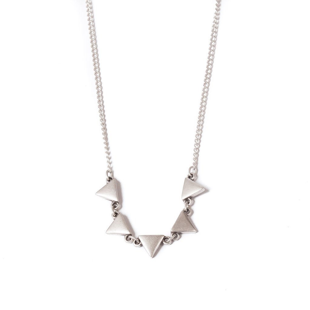 Silver plated triangle necklace | Necklace - The Naughty Shrew