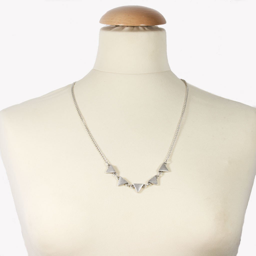 Silver plated triangle necklace | Necklace - The Naughty Shrew