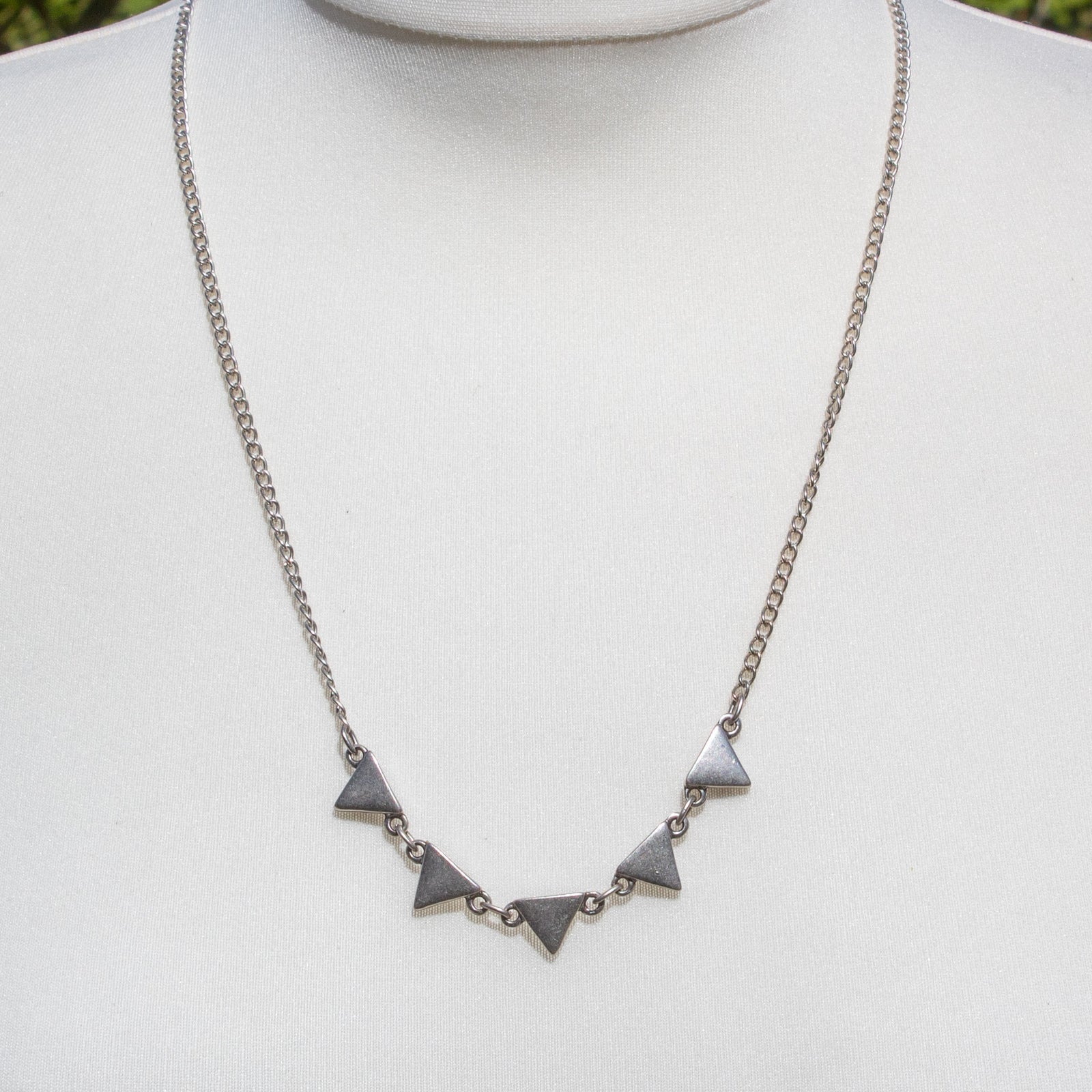 Silver plated triangle necklace | Necklace - The Naughty Shrew