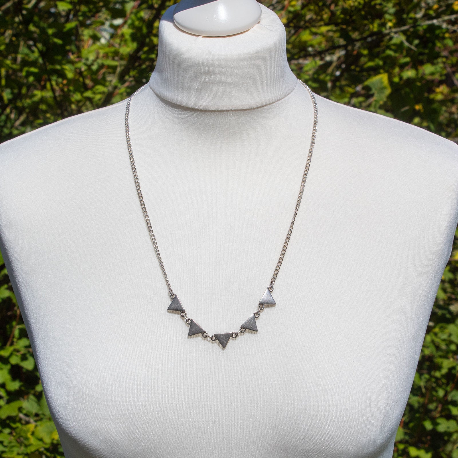 Silver plated triangle necklace | Necklace - The Naughty Shrew