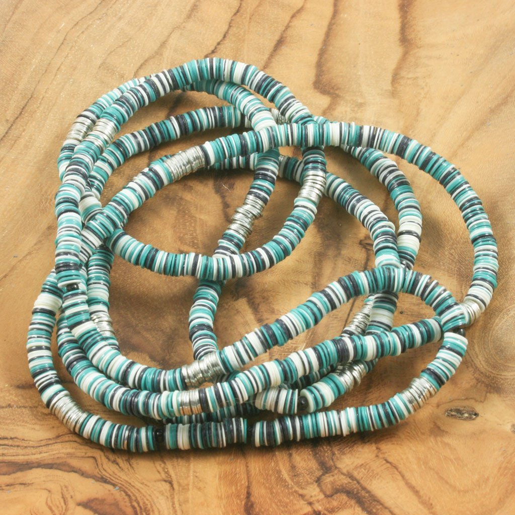 Teal, black & white sequin necklace | Necklace - The Naughty Shrew