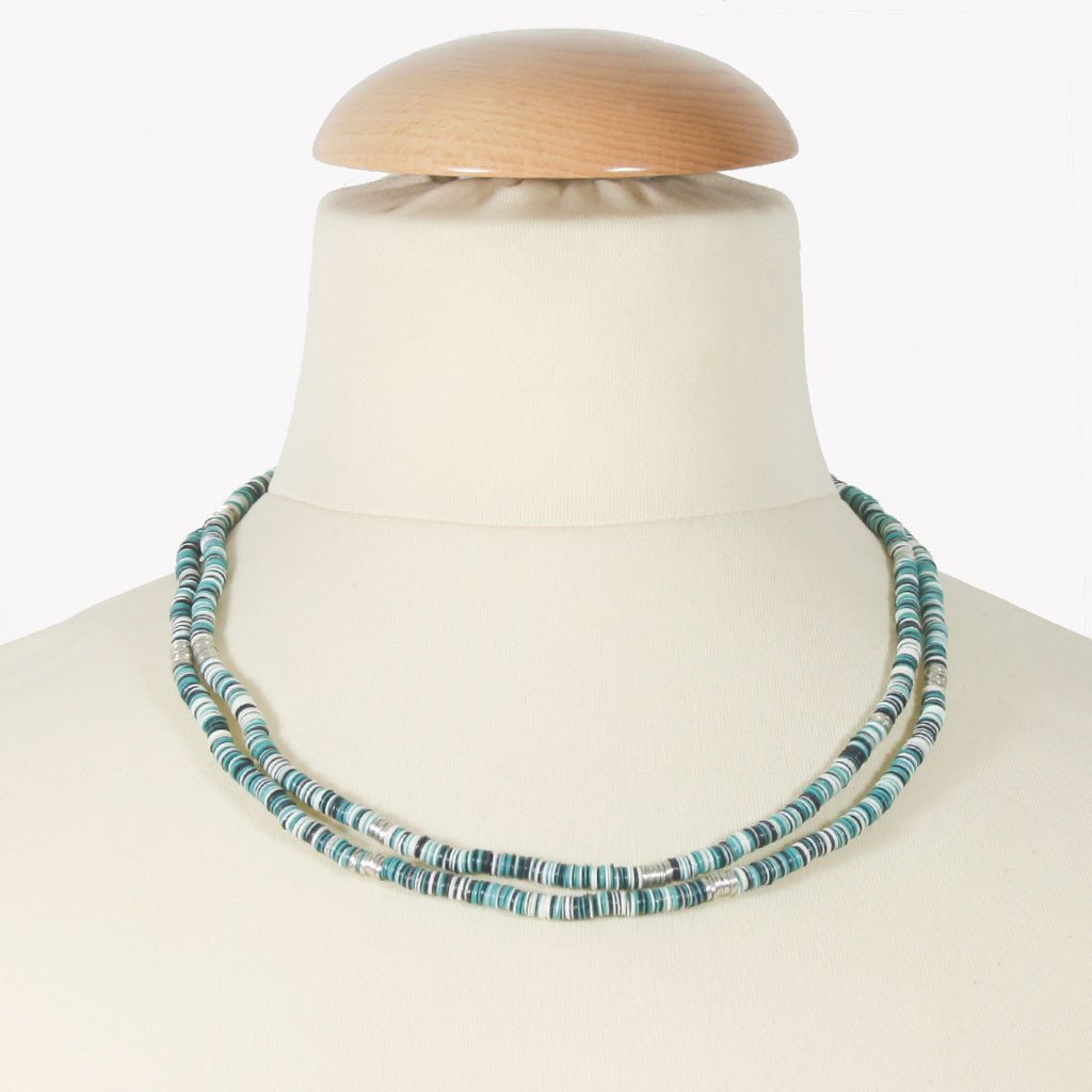 Teal, black &amp; white sequin necklace | Necklace - The Naughty Shrew