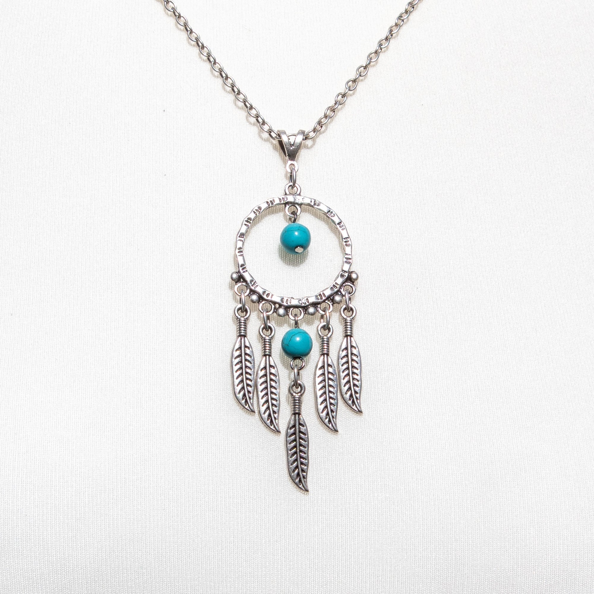 Dreamcatcher Necklace With Turquoise Stones | Necklace - The Naughty Shrew