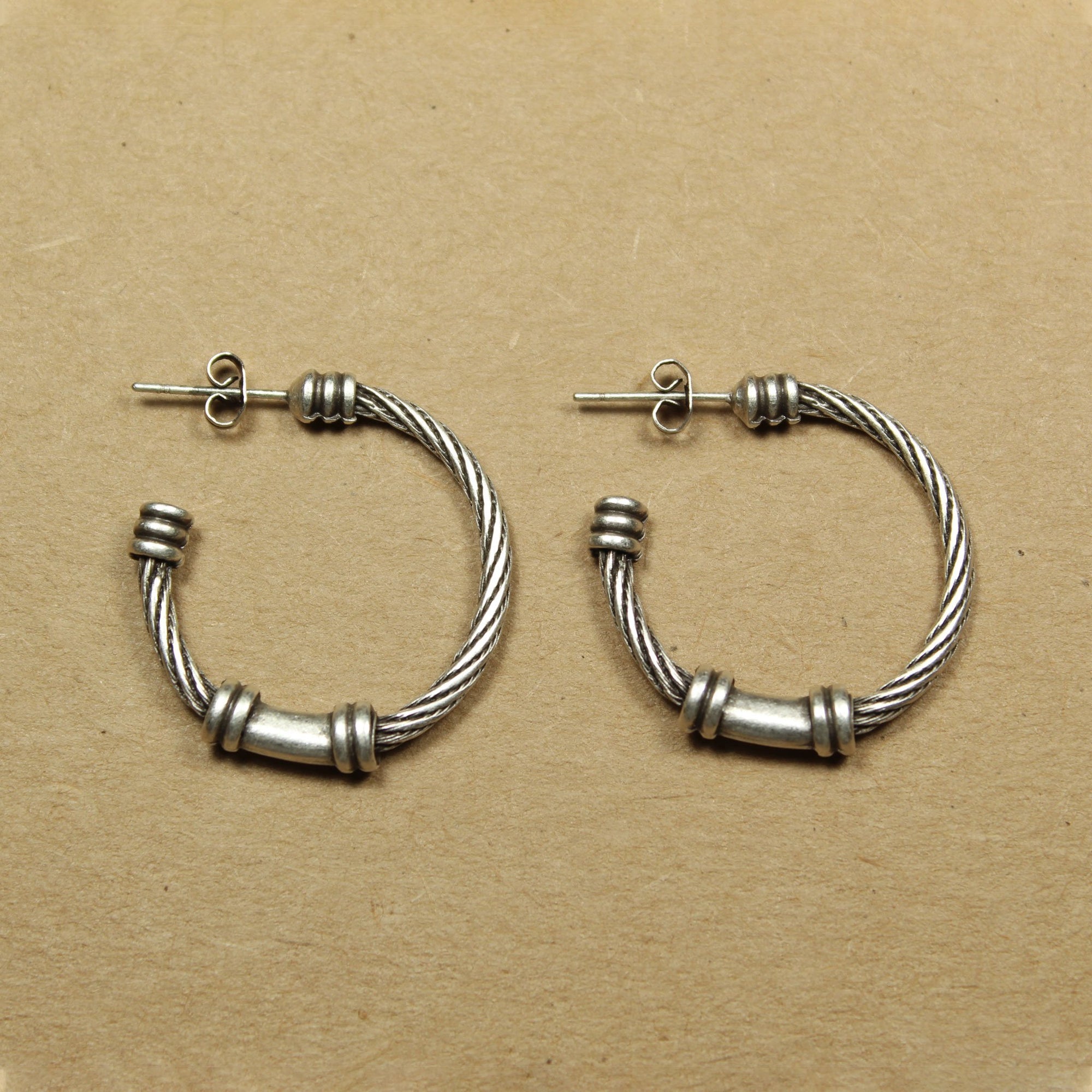 Textured wire-look hoop earrings | Earrings - The Naughty Shrew
