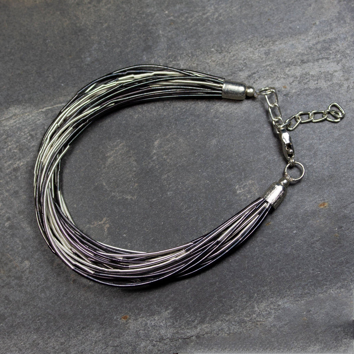 Black &amp; Grey Wire Bracelet | Bracelet - The Naughty Shrew