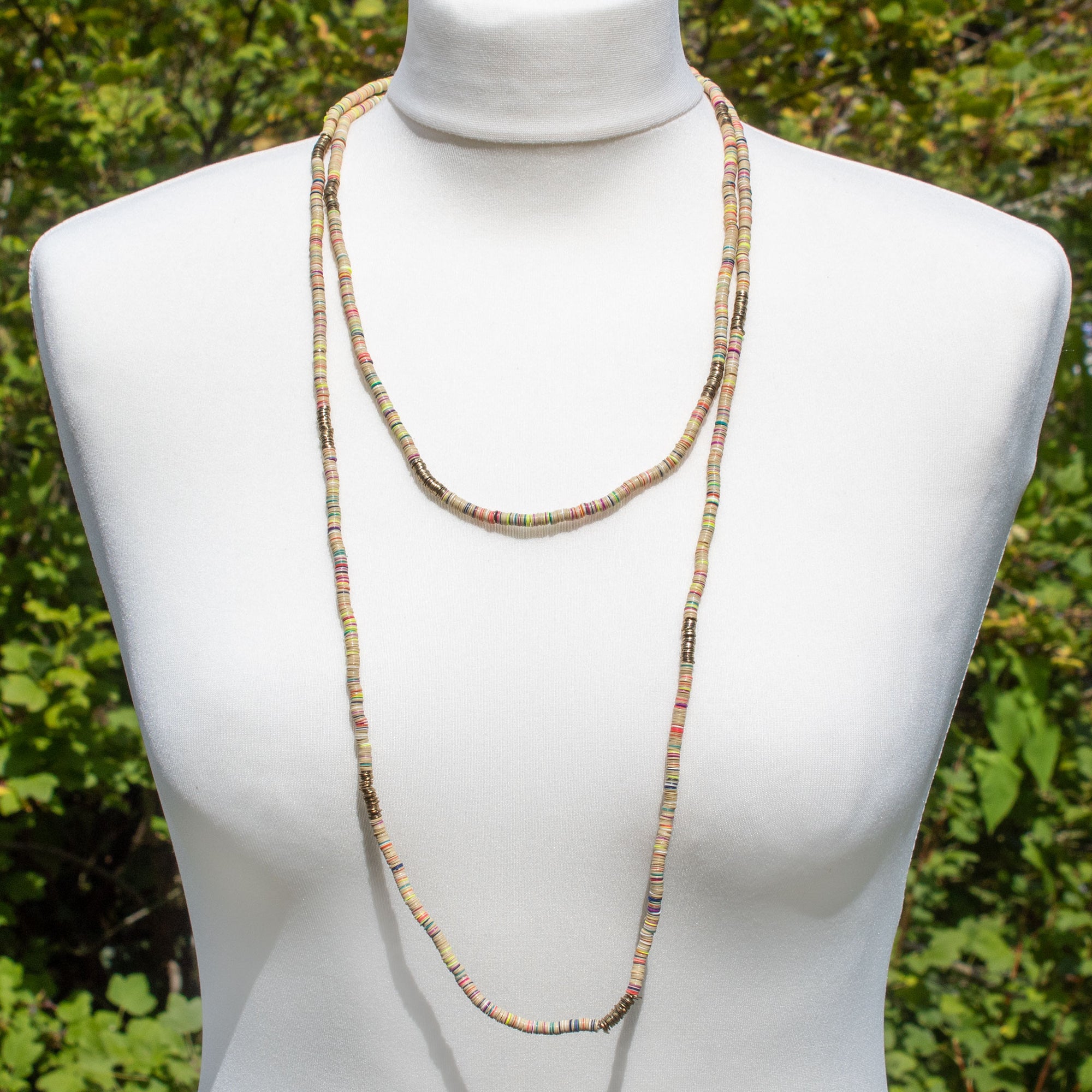 Extra-Long Cream Sequin Necklace | Necklace - The Naughty Shrew