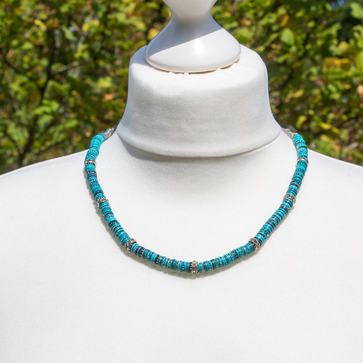 Turquoise/Blue Sequin Necklace | Necklace - The Naughty Shrew