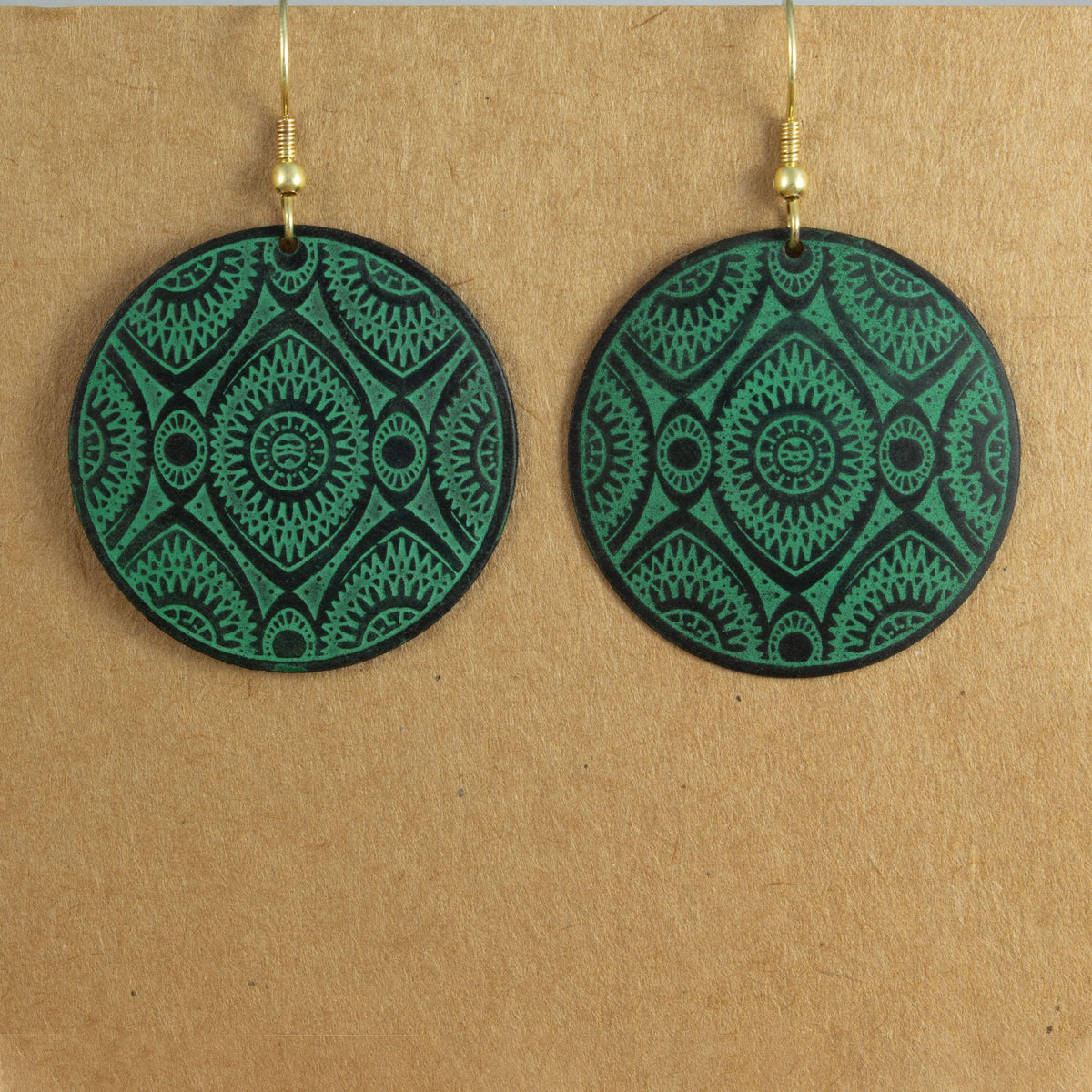 Turquoise &amp; Black Circle Earrings | Earrings - The Naughty Shrew