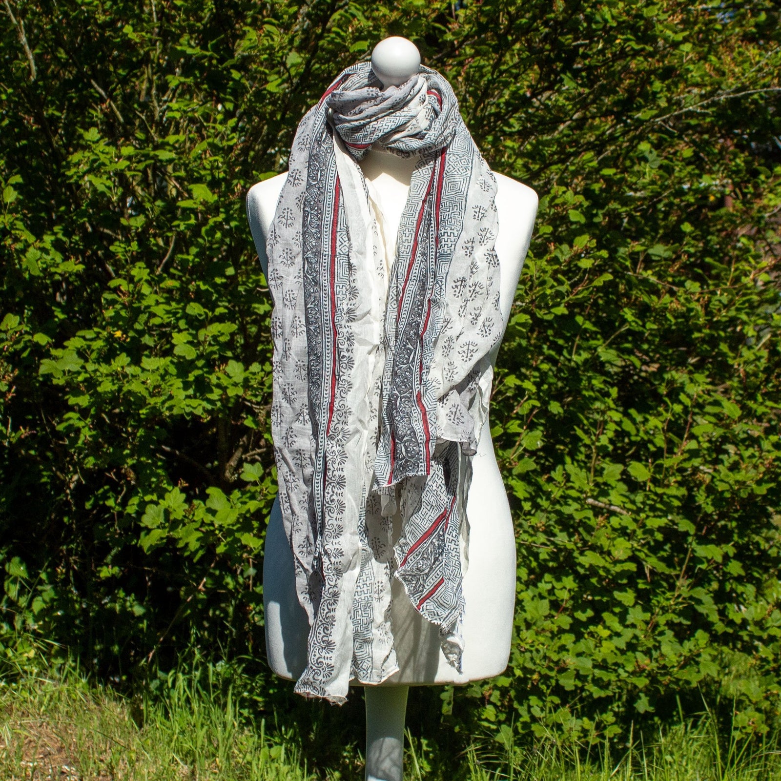 Grey & White Scarf | Scarf - The Naughty Shrew