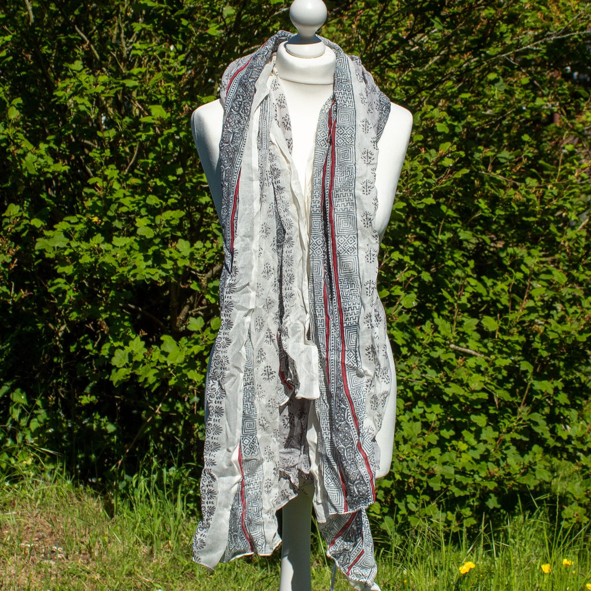 Grey &amp; White Scarf | Scarf - The Naughty Shrew