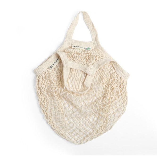 Short Handled Organic Cotton String Bag - Cream | String Bag - The Naughty Shrew