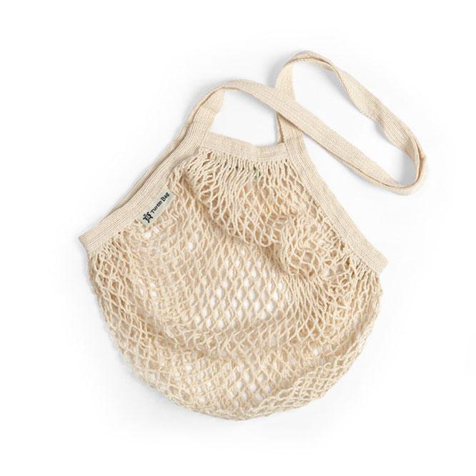 Long Handled Organic Cotton String Bag - Cream | String Bag - The Naughty Shrew