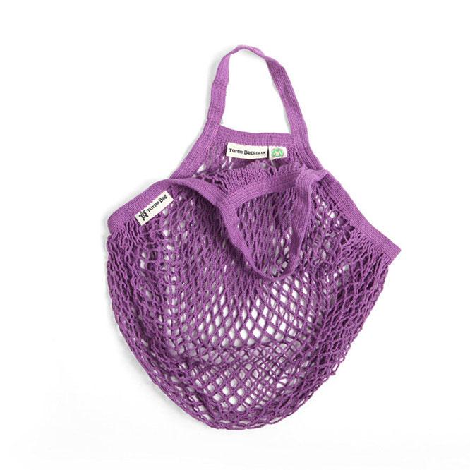 Short Handled Organic Cotton String Bag - Purple | String Bag - The Naughty Shrew