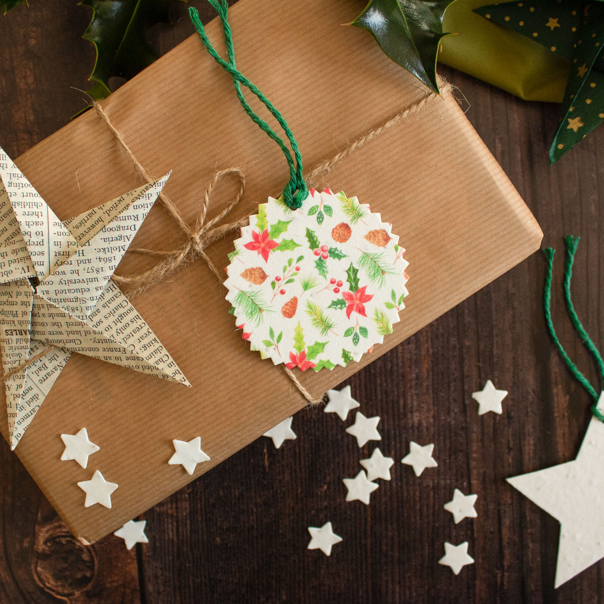 Plantable Gift Tags - Christmas Colours - Set Of 6 | Gift Tag - The Naughty Shrew