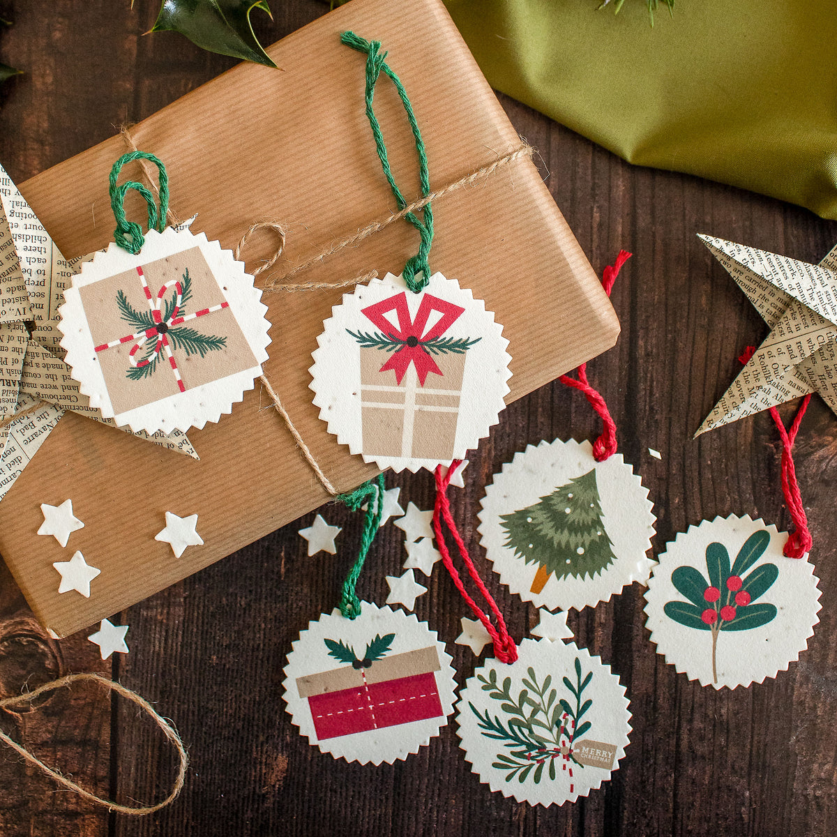Plantable Gift Tags - Presents &amp; Greenery - Set Of 6 | Gift Tag - The Naughty Shrew