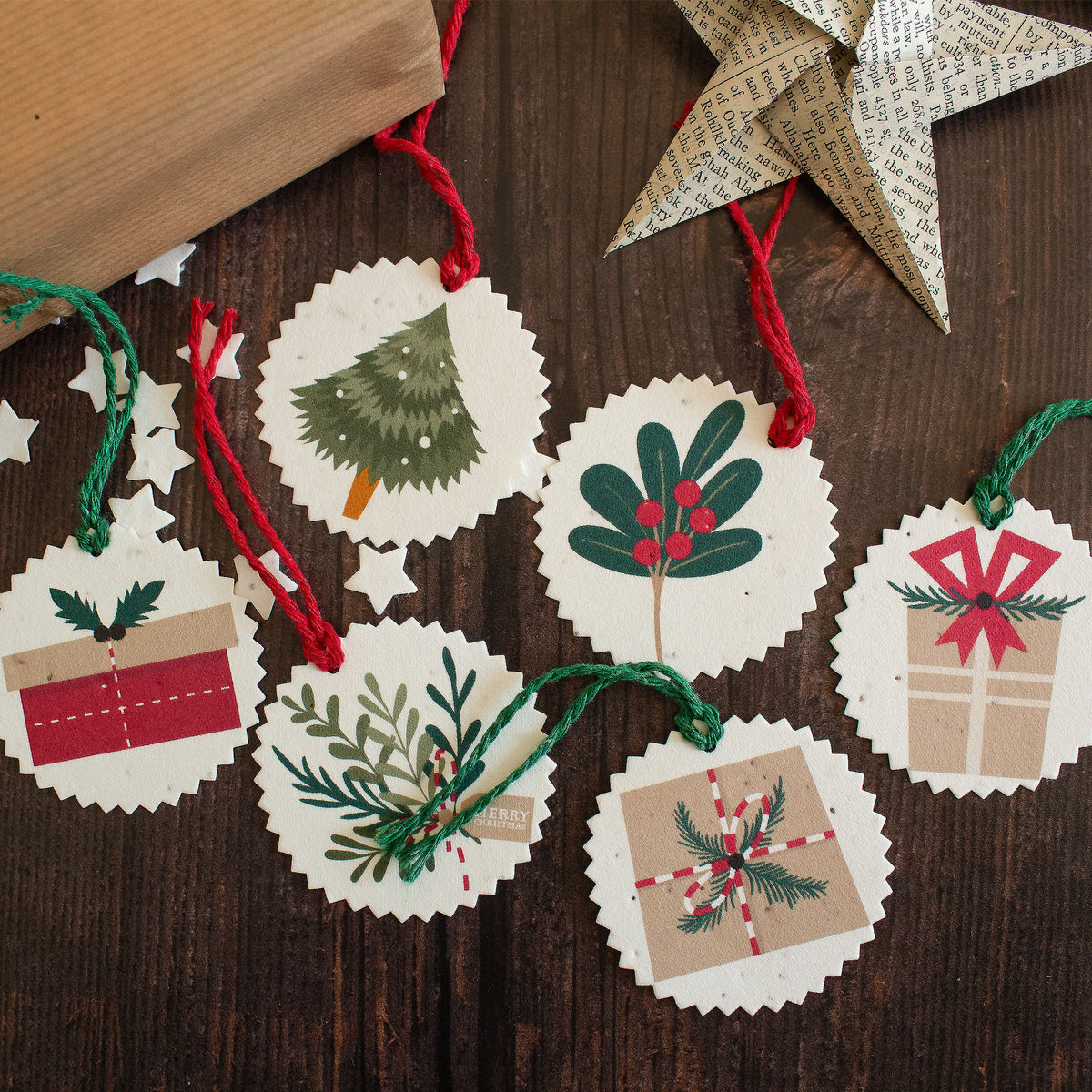 Plantable Gift Tags - Presents &amp; Greenery - Set Of 6 | Gift Tag - The Naughty Shrew