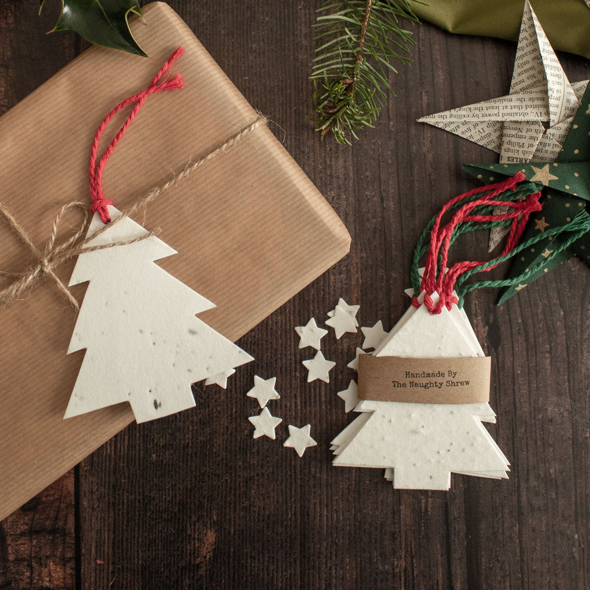 Plantable Gift Tag - Christmas Tree Shape - Set Of 6 | Gift Tag - The Naughty Shrew