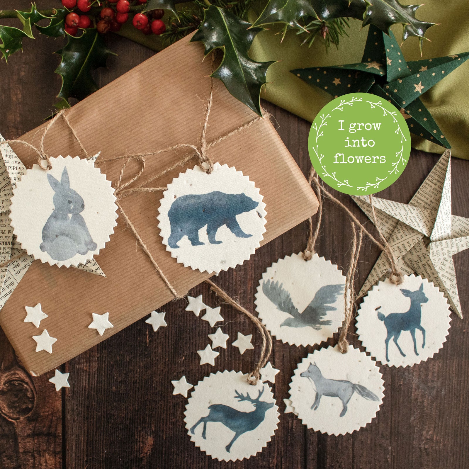 Plantable Gift Tags - Winter Animals - Set Of 6 | Gift Tag - The Naughty Shrew