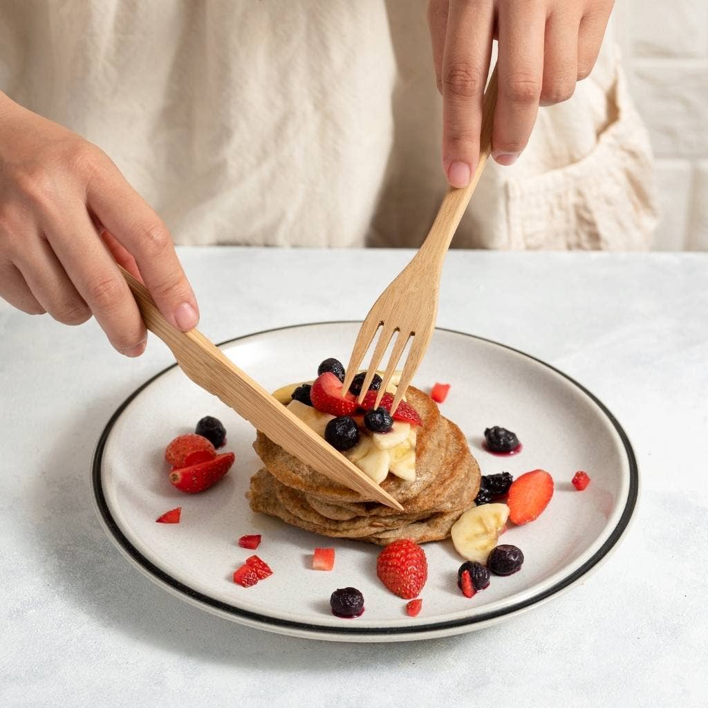Bamboo Cutlery Set in Dark Grey | Cutlery Set - The Naughty Shrew