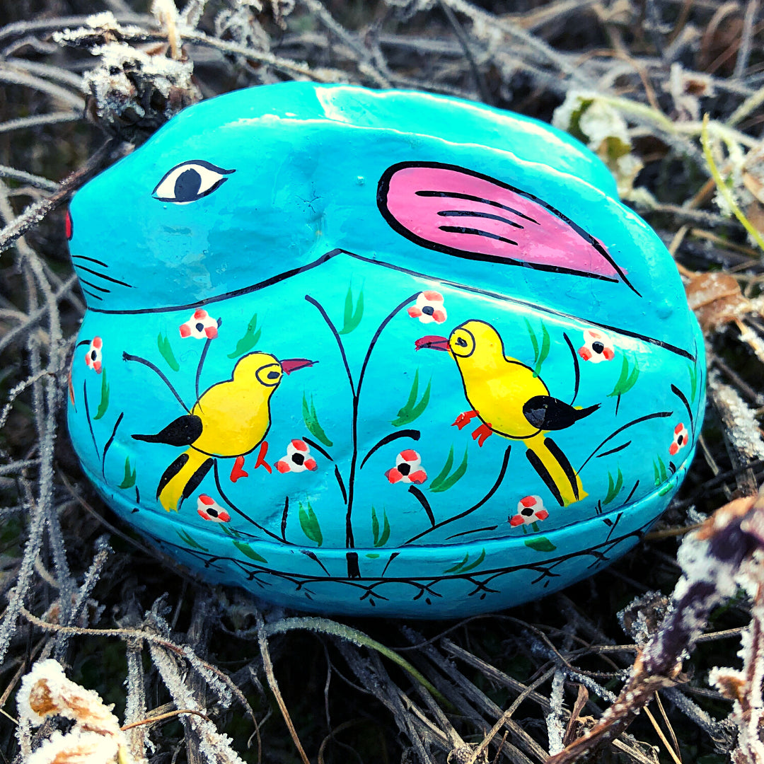 Easter Decoration - Opening Rabbit - Bright Blue Birds