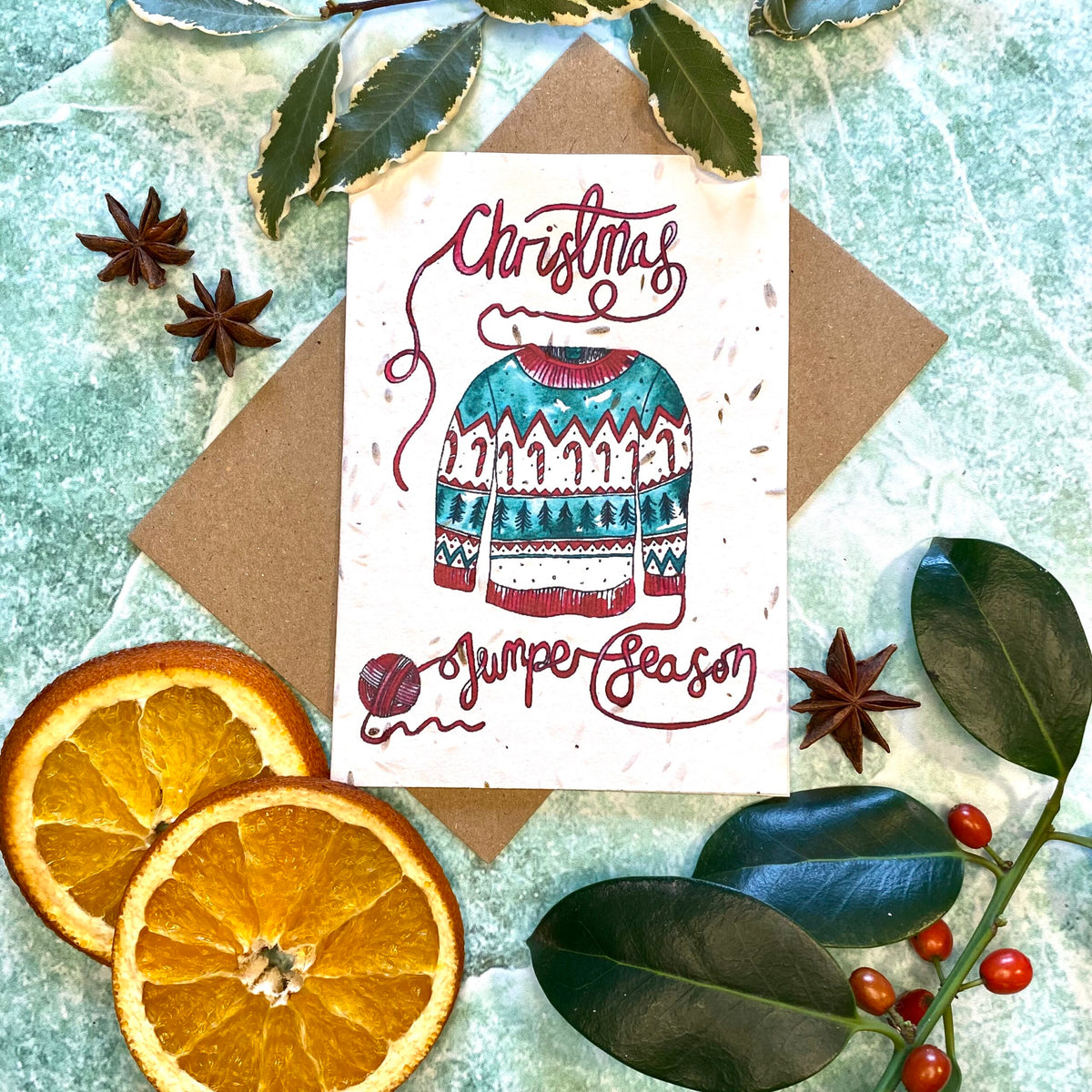 Christmas Jumper Season - Plantable Wildflower Christmas Card | Greetings Card - The Naughty Shrew