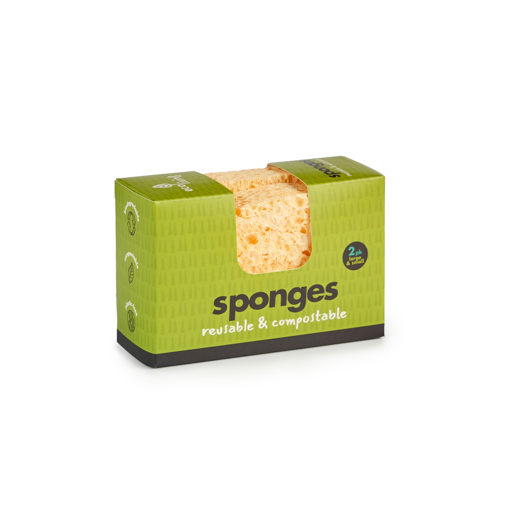 Compostable Cleaning Sponge - 1x Larger & 1x Smaller Wavy Sponge | Cleaning Sponge - The Naughty Shrew
